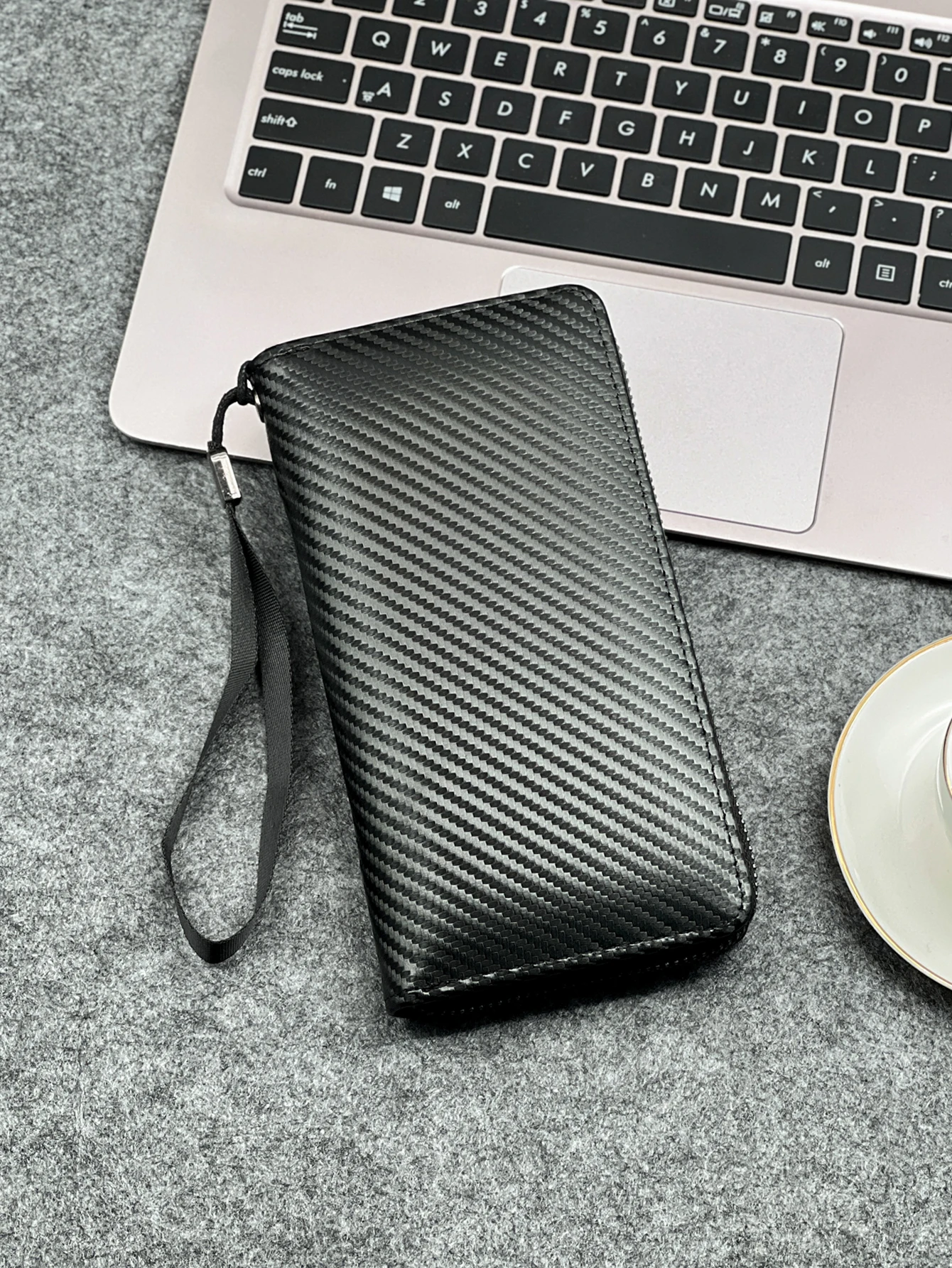 Fashionable Minimalist Carbon Fiber Long Wallet for Men Large Capacity Multi-card Slots Mobile Wallet RFID Wallet