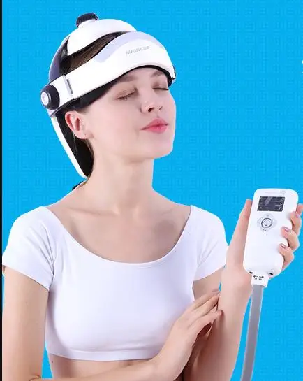 Electric Heating Neck Head Massage Helmet Air Pressure Vibration Therapy Massager Music Muscle Stimulator Health Care