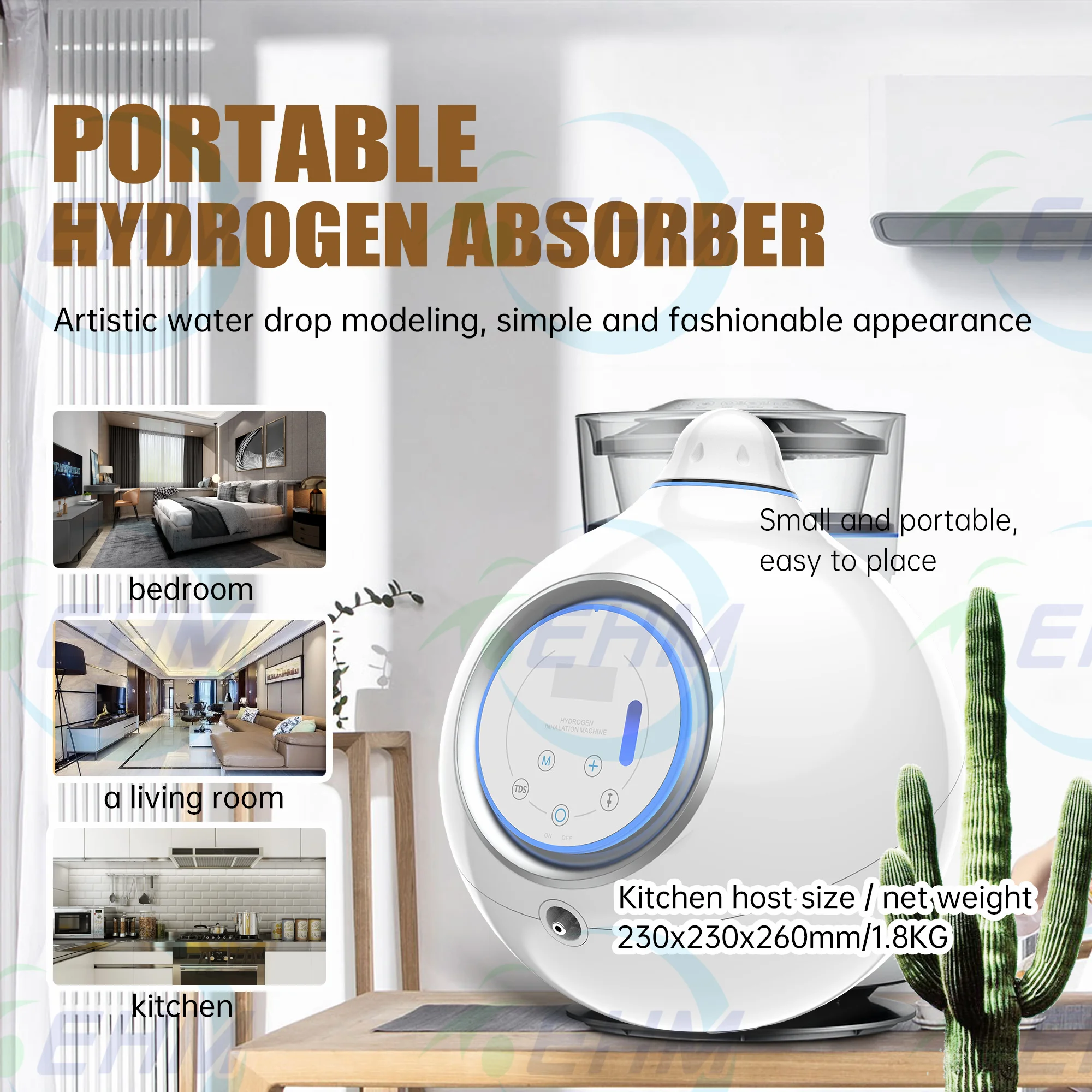 2025 Electric Portable 99.99% Pure Hydrogen Oxygen Inhalation Machine Cold for Household Use Hydrogen Gas Breathing