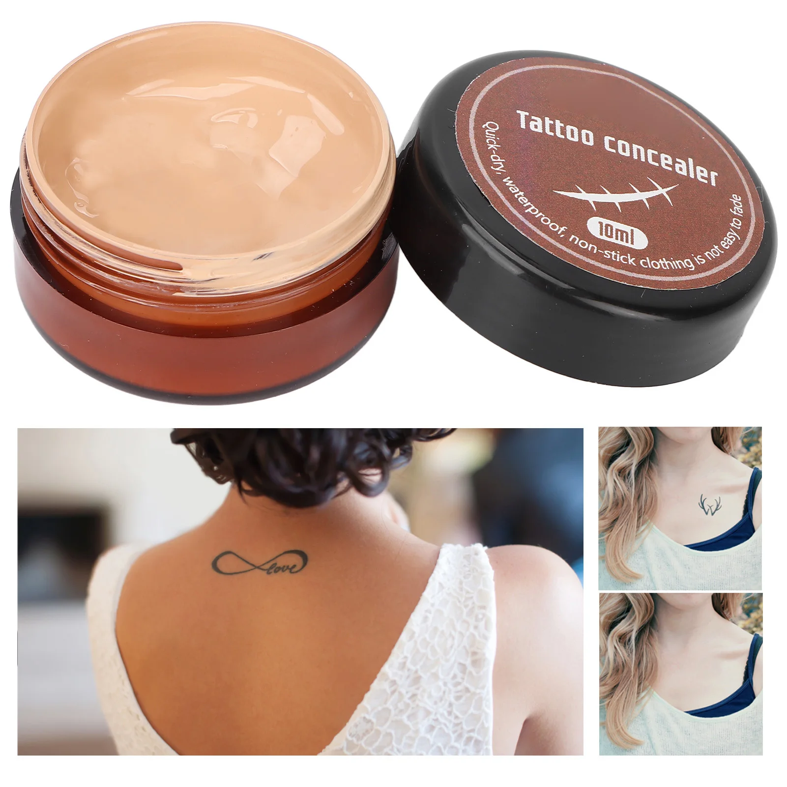 Tattoo Concealer Waterproof Lasting Freckle Scar Cover Cream Body Makeup Cosmetics Tattoo Cover Tool Body Foundation Makeup