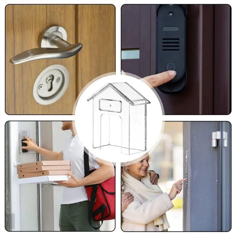 Universal Ring Doorbell Protector, Protector Transparente, Capa para Campainhas, Prova de intempéries, Escudo de Chuva, Fechaduras, Maçanetas, Universal