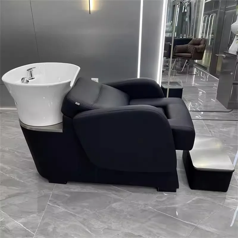 

Оптовая продажа от производителя: Эргономичная станция для мытья волос в салоне, кресла для мытья волос, кушетка для мытья волос из ПУ кожи с керамической чашей