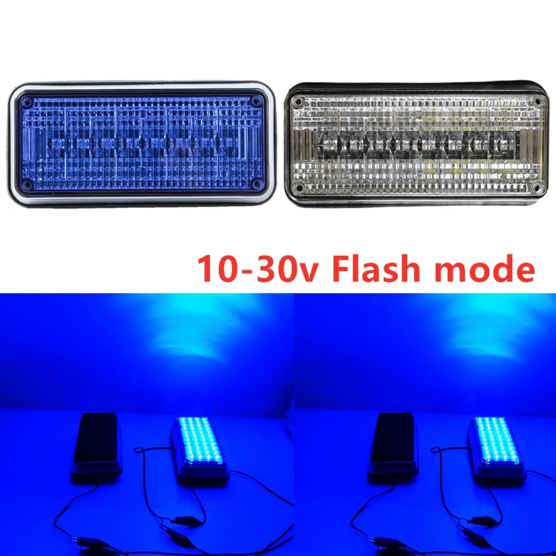 

DIY 12v-24v 7x3 Inch led Warning Strobe flash Blue lights for ambulance pumper engines lamps police Warning light 198x90x38mm