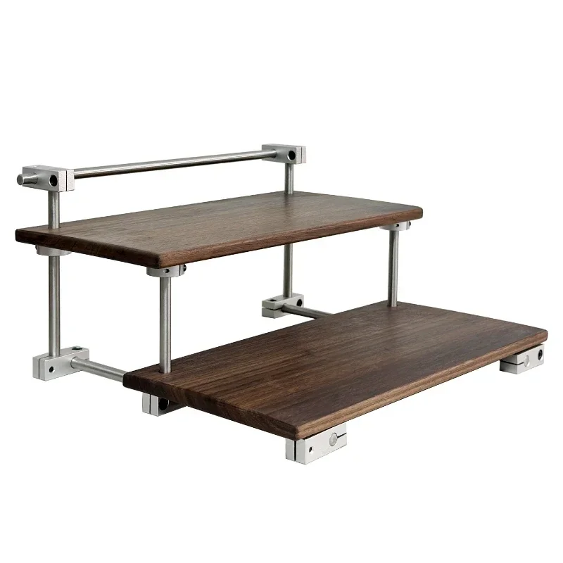 Black Walnut Cherry Wood Retro Medieval Style Industrial Style Coffee Shop Cup Holder Figure Storage Rack
