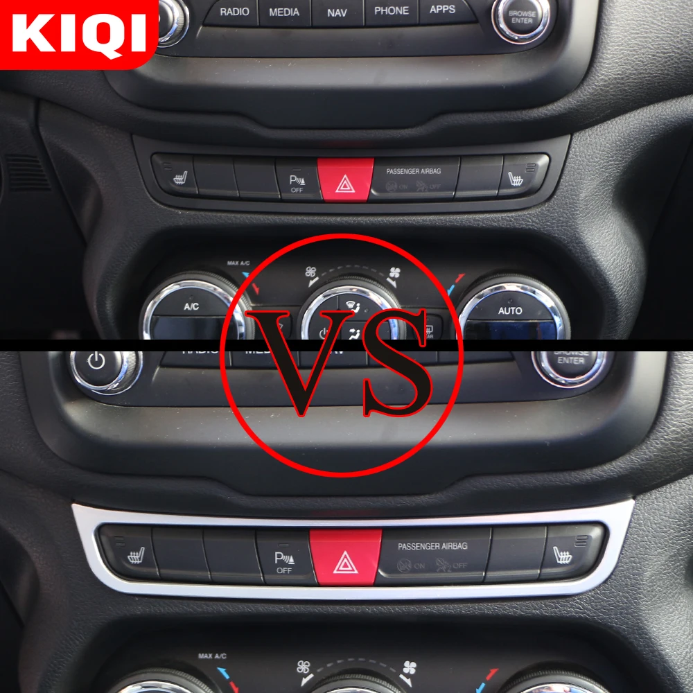 Center Console Dashboard Seat Heat Switch Button Panel Cover Trim for Jeep Renegade 2015 2016 2017 - 2021 Molding Accessories