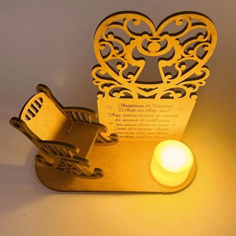 

Christmas Remembrance Ornament Merry Christmas In Heaven Table Top Decor Candle Holder Memory Tealight Candlestick Holder