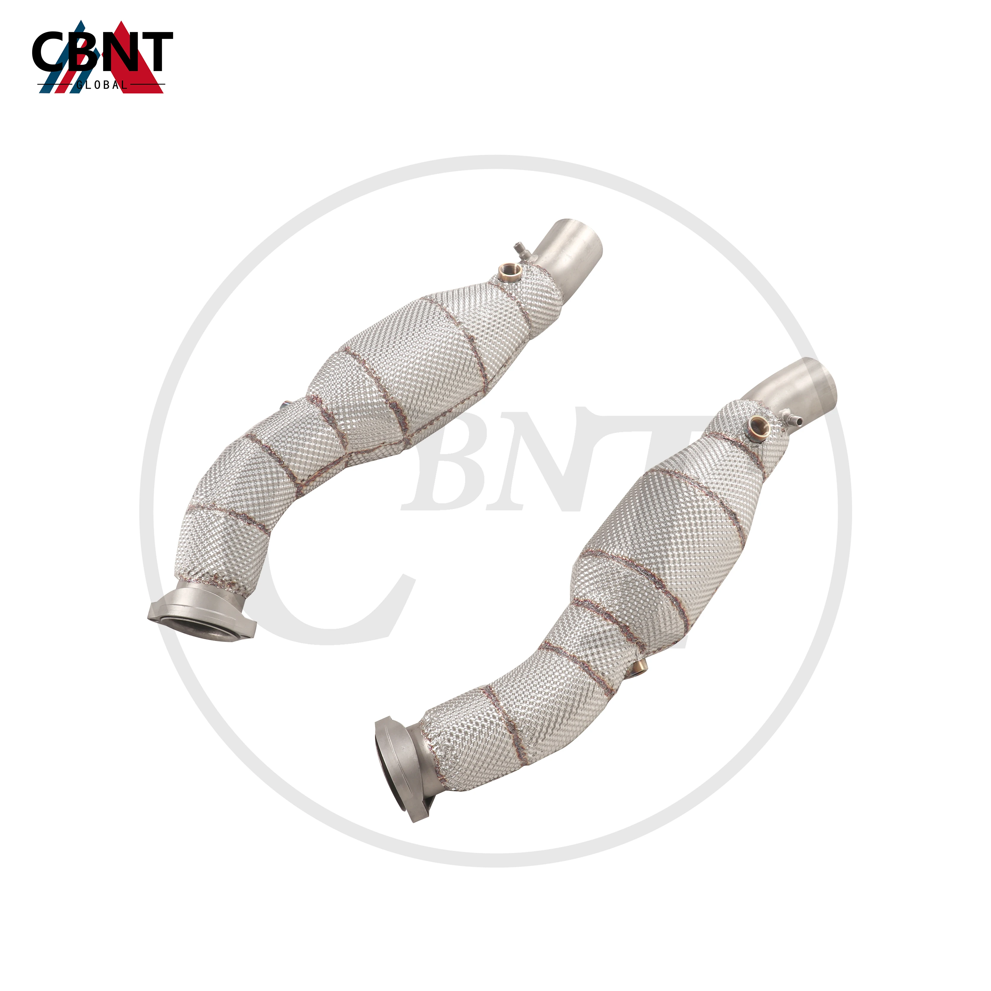 

CBNT Exhaust-Pipe Catted/Catless Donwpipe with Heat Shield for Ferrari F430 F360 SS304 Exhaust Header with Catalytic Converter