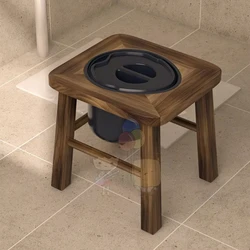 Carbonized Solid Wood Toilet for Elderly Pregnant Wome  Household Toilet Stools Chairs Reinforced Bathroom Stool