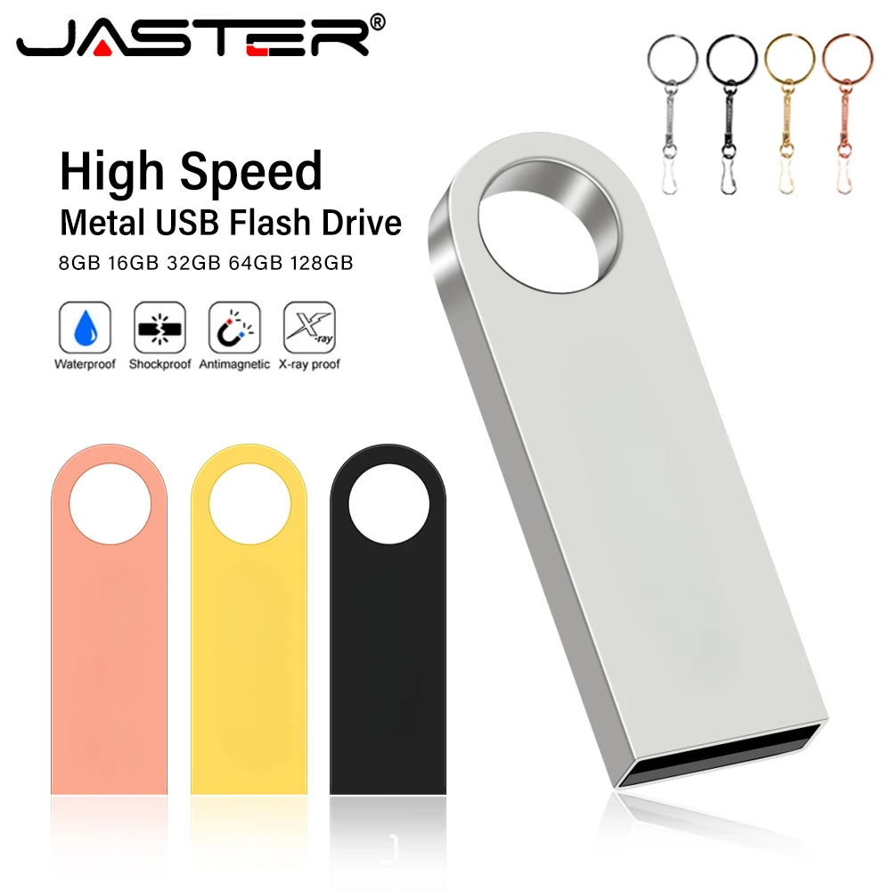 

Металлический USB-накопитель JASTER, 128 ГБ, флэш-накопитель, 64 ГБ, брелок для ключей, 32 ГБ, 4 ГБ, высокоскоростной 8 ГБ, флэш-накопитель для ноутбука, USB-накопитель
