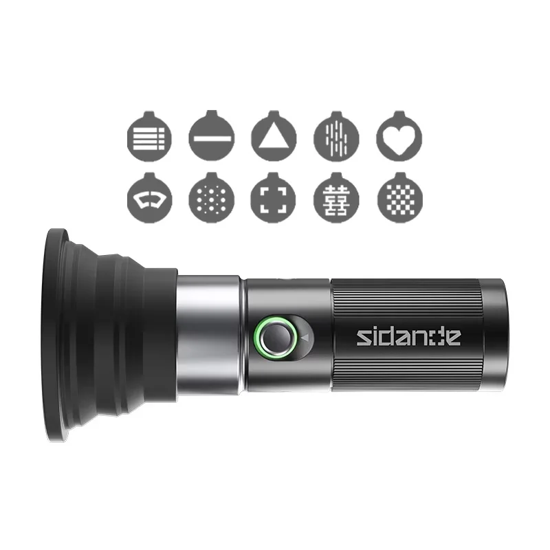 sidande-10w-projection-light-videography-flashlight-zoomable-photography-fill-light-ambience-light-with-1-4''-thread