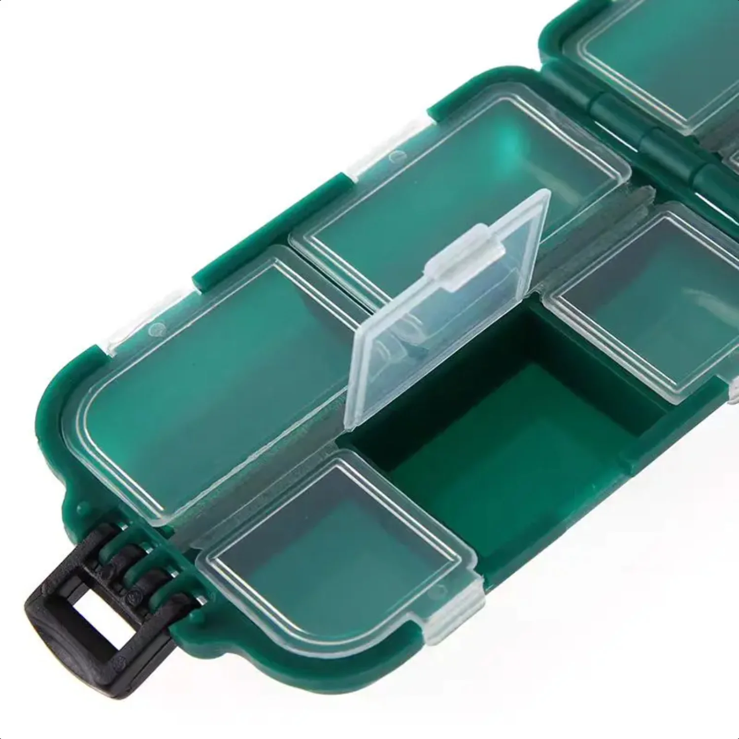 Fishing  Tackle Box with 10 Compartment  Fish Lure and Hook Double-Sided Mini Portable Bait Container Tool Accessories