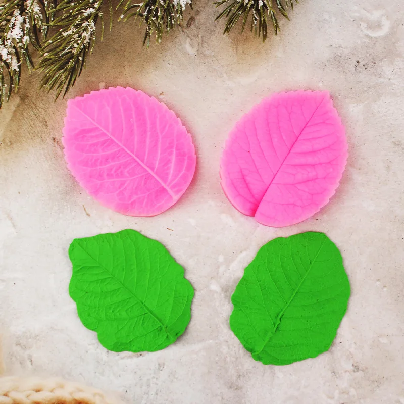 Rose Tree Leaf Fondant Silicone Mold, Leaf Double-sided Impression 17-58