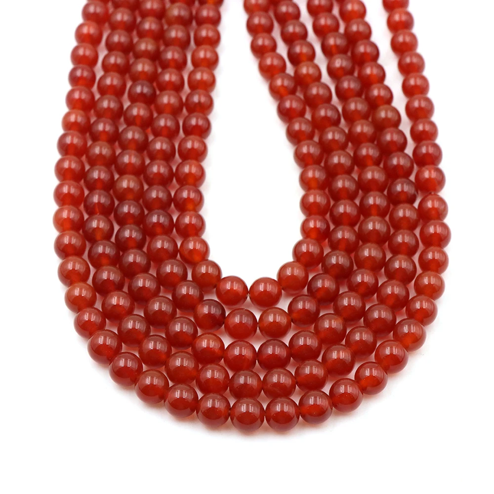 2/3/4/6/8/10/12/mm Natural Red Agate Beads Round Loose Spacer Bead for Jewelry Making Supplies DIY Energy Healing Bracelets Gift