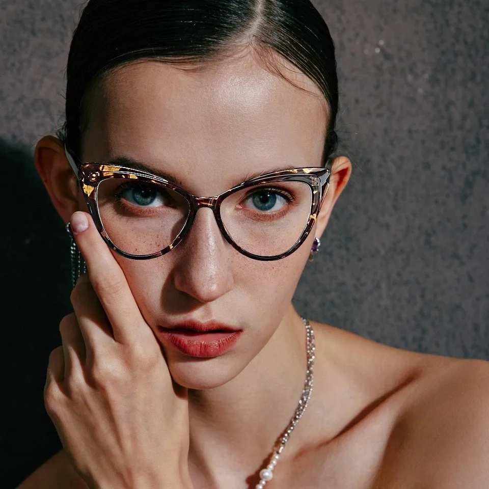 JMISUS Occhiali da vista a farfalla fatti a mano in acetato Occhiali da vista quadrati da donna Occhiali da sole fotocromatici per miopia