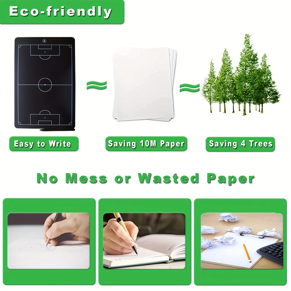 16 Inch LCD Electronic Football Tactical Board with Pen Soccer Coaching Board for Football Coach Marker Training Writing Tablet