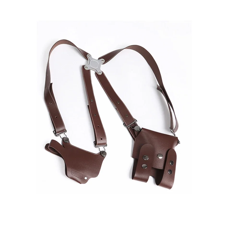Carnaval Halloween Spel Kostuum Accessoires Utility Riem Met Tassen Held Leon Kennedy Cosplay T-Shirt Officier Oksel Holster