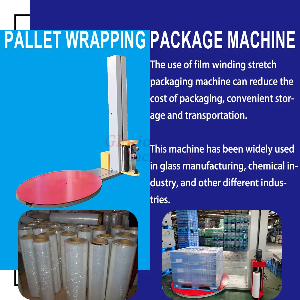 Stretch Film Shrink Pallet Wrapping Machine Air Bubble Protector PLC Components for PVC Aluminum UPVC Stainless Steel Packaging