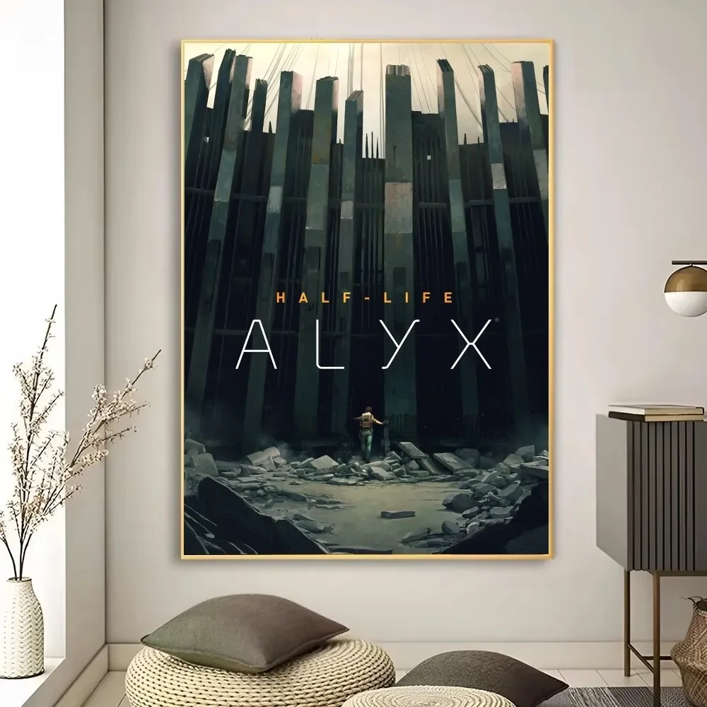 Game Poster Half Life Alyx Poster Canvas Painting Modern Home Living Room Bedroom Study Bar Retro Decoration Painting Wall Gift