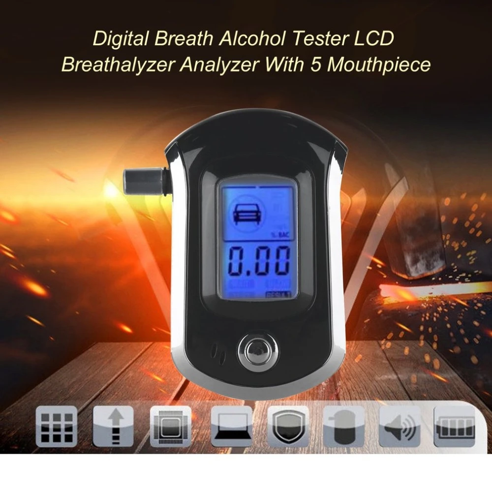 

Digital Breath Alcohol Tester Mini Professional Police AT6000 Alcohol Tester Breath Drunk Driving Analyzer LCD Screen