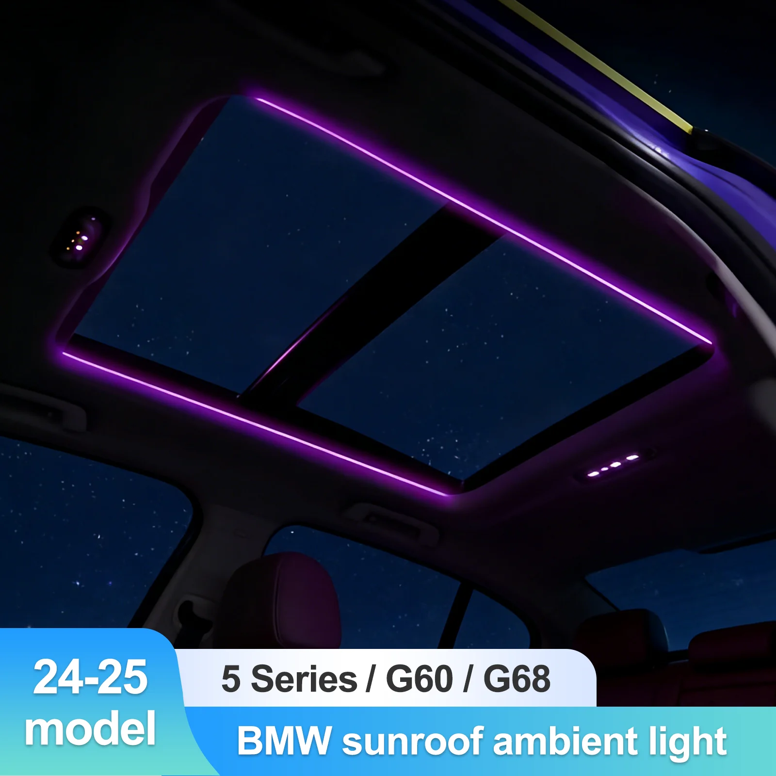 

Ezonetronics для BMW 5 серии G60 G68 2024-2025: Боковая светодиодная подсветка люка, синхронизация с оригинальным протоколом, 11 цветов, Plug and Play