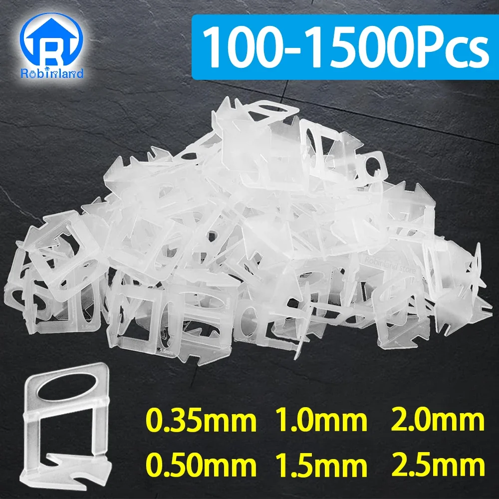 100-1500pcs 0.35-3mm Ceramic Tile Leveling System Clips Spacers Straps Kit for Floor Wall Tile Laying Construction Tools