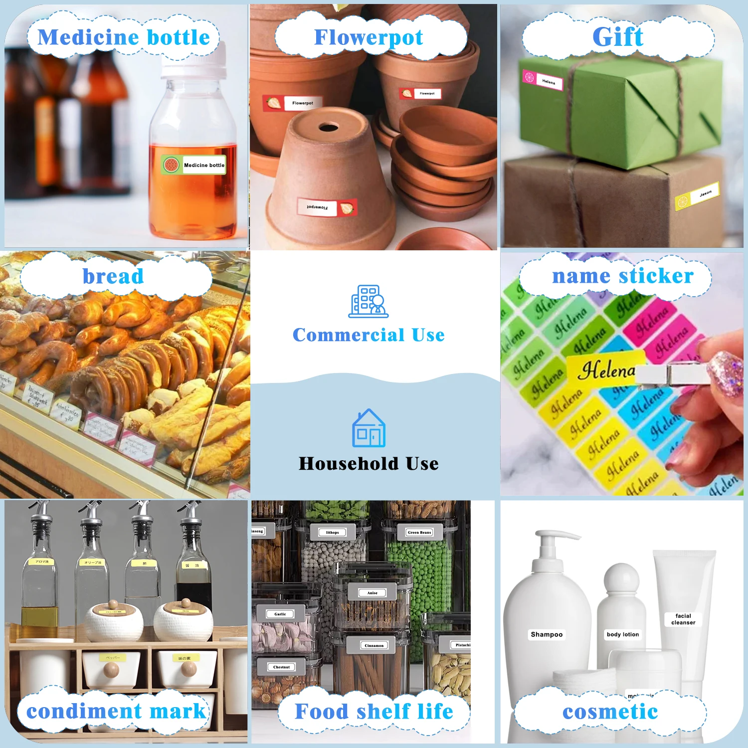 Marklife P15 Printer Label portabel pintar, pencetak stiker Mini portabel dengan perekat untuk rumah dan kantor