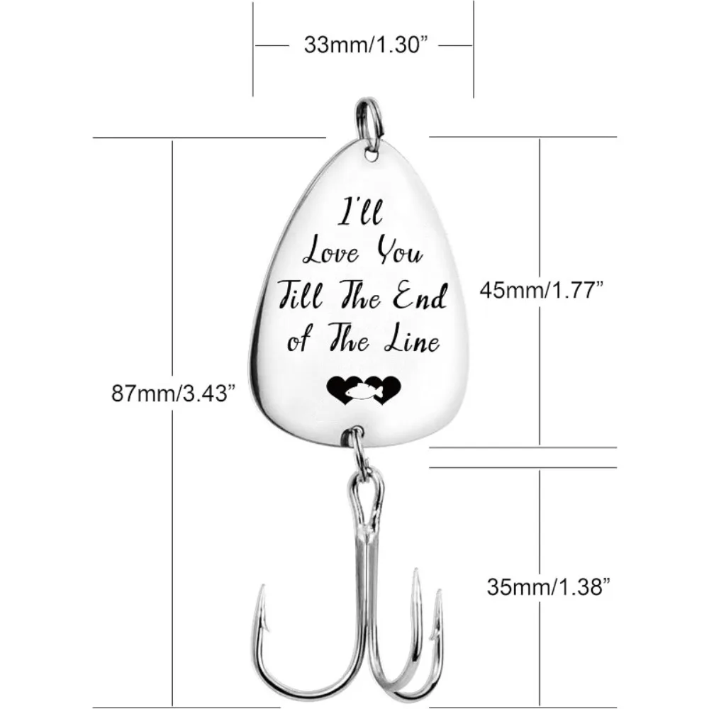 I'll Love You Till The End of Line Stainless Steel Treble Fishhooks Fishing Circle Hook with Gift Box Fishing Lures Fishing