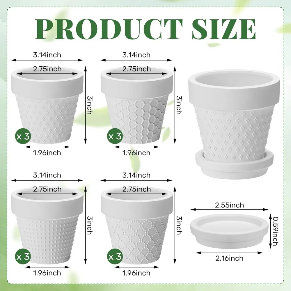 

12 шт. 3-дюймовые керамические цветочные горшки «сделай сам» с блюдцем, кашпо для покраски для внутреннего и наружного сада, свадебные подарки