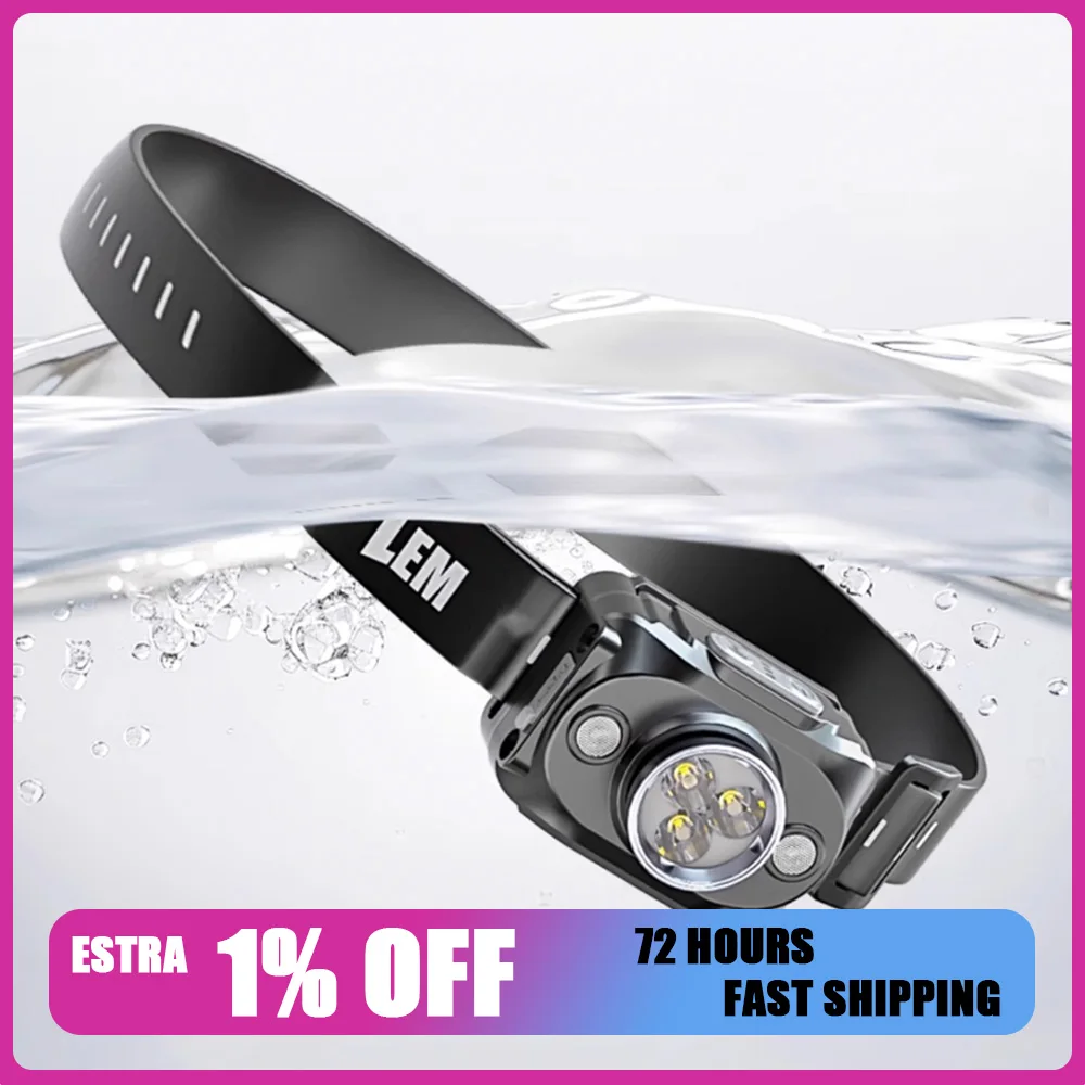 

LEM LPro02 Мощный налобный фонарь для скалолазания на открытом воздухе, фонарик 1800 мАч, 1000 лм, перезаряжаемый налобный фонарь для рыбалки
