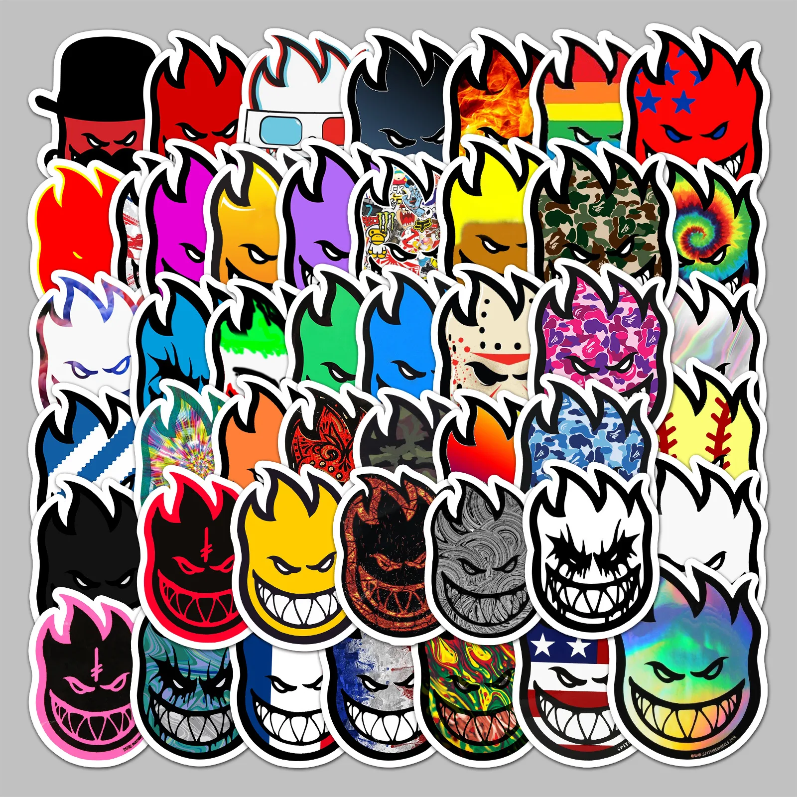 50 Stuks Kleine Vuur Man Spel Creatieve Waterdichte Graffiti Bagage Scooter Computer Tablet Cartoon Decoratieve Sticker