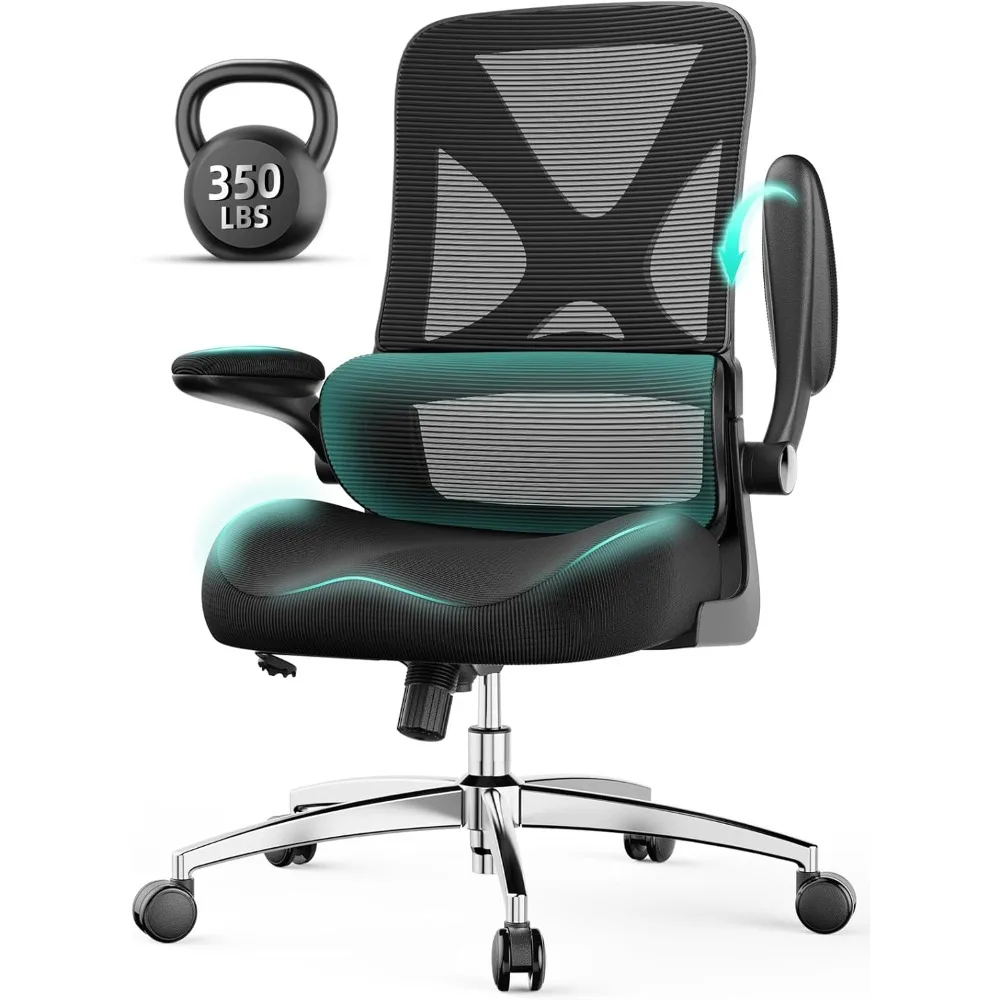 

Ergonomic Office Chair Mid Back with Integrated Lumbar Support, Adjustable Height, Rocking Function,Office Chair