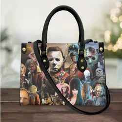 Hot Horror Movie Print Women Handbags Mini Messenger Bags Top-handle Vintage Crossbody Bags for Female Leather Totes Bolsa Mujer