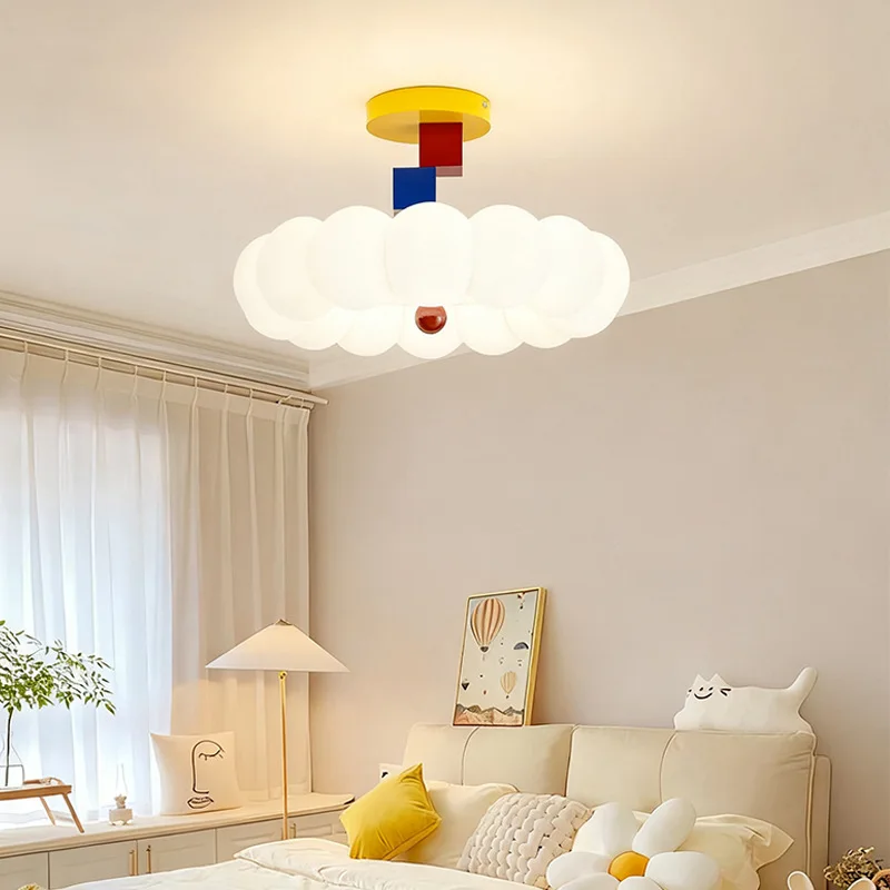 Memphis Color Dopamine Ceiling Lights Children's Room Eye Protection LED Chandelier Cream Style Bedroom Study Living Dining Room