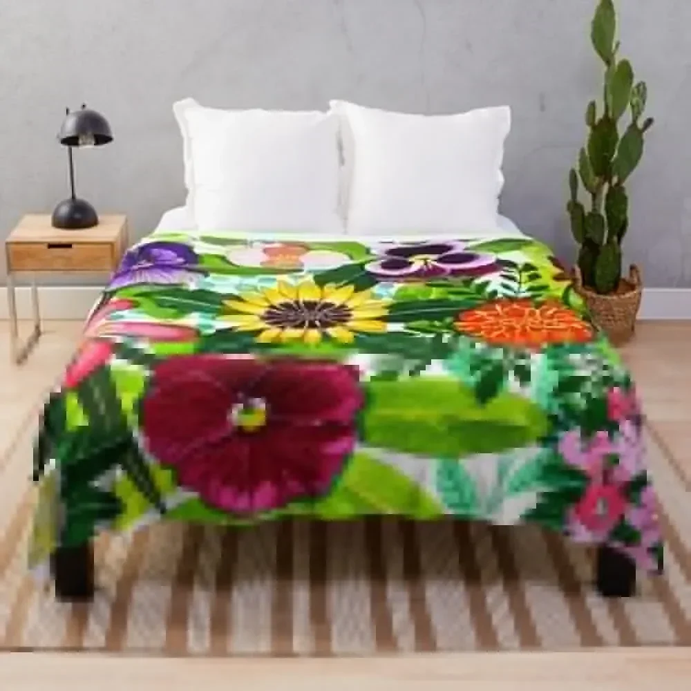 

Flower Portraits Throw Blanket Sofa Beautifuls Quilt Bed Fashionable Blankets