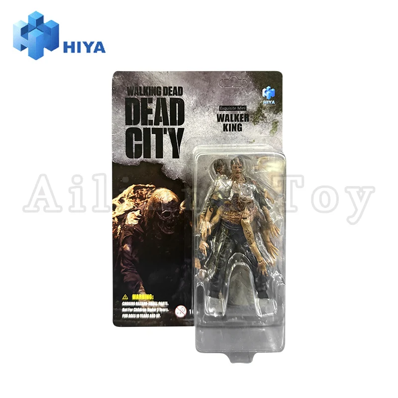 HIYA 1/18 Action Figure da 4 pollici Mini serie squisita The Walking Dead Dead City Walker King Anime