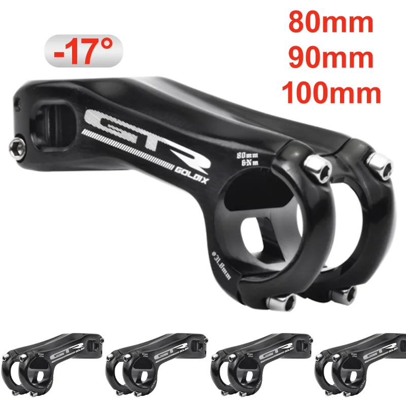 

80mm 90mm 100mm 31.8 28.6 Lightweight Stem Black - 17 Degree Bicycle Handlebar Stem Aluminium Alloy Racing Mountain Road Bike