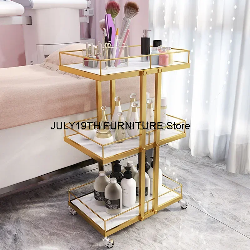 

Металлические тележки в минималистичном стиле, современная мебель для салона красоты, многоярусная тележка для инструментов, тележка для домашнего хранения