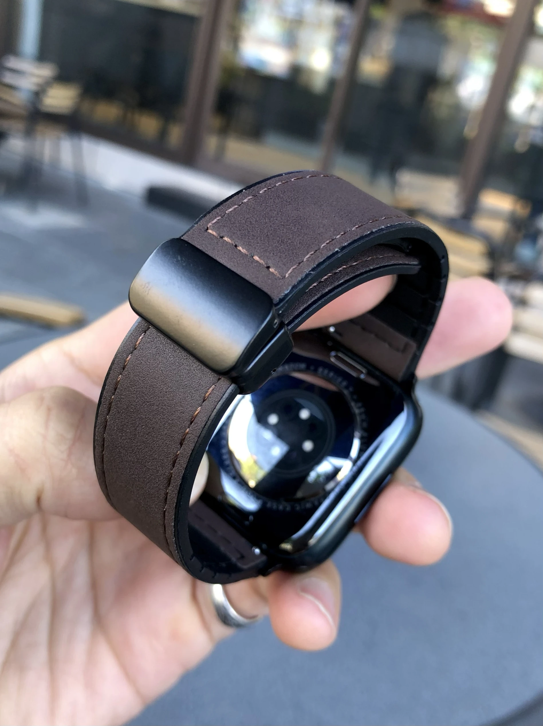 

Kaker Storm frosted leather for Apple Watch iwatch strap s10 inner silicone 987 magnetic buckle ultra