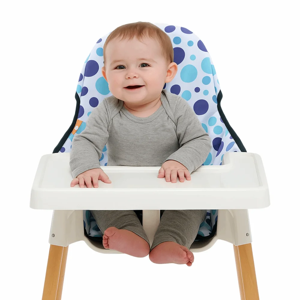 

Soft Baby Dining Chair Seat Cover Breathable Comfortable Infant High Chair Cushion Yellow Polka Dots Breathable Pad Liner
