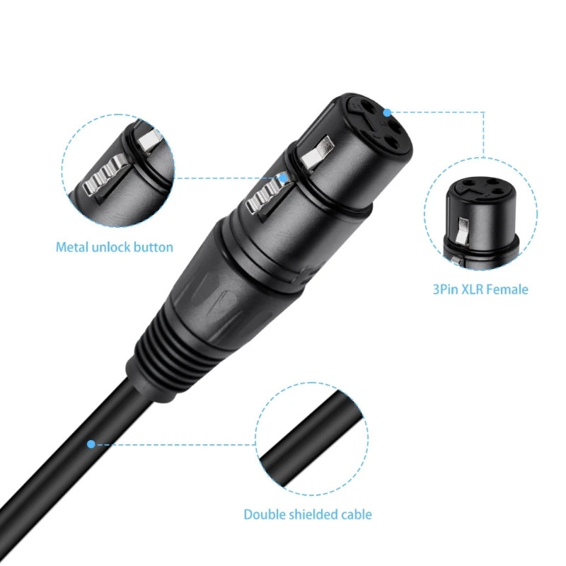 CPDD 5Pin To 3Pin Auditory Conversion Connection Cable For Professional Auditory And Lighting Equipment, 12Inches