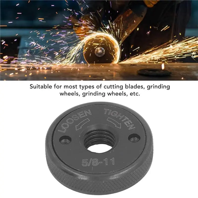 [NEWA08R】 Quick Release Utensil Set Of 3 For Anlgle Grinder, 5/8-11 Self Locking Flange Nuts Metal Lock Grinder Knurled Arbor Nu
