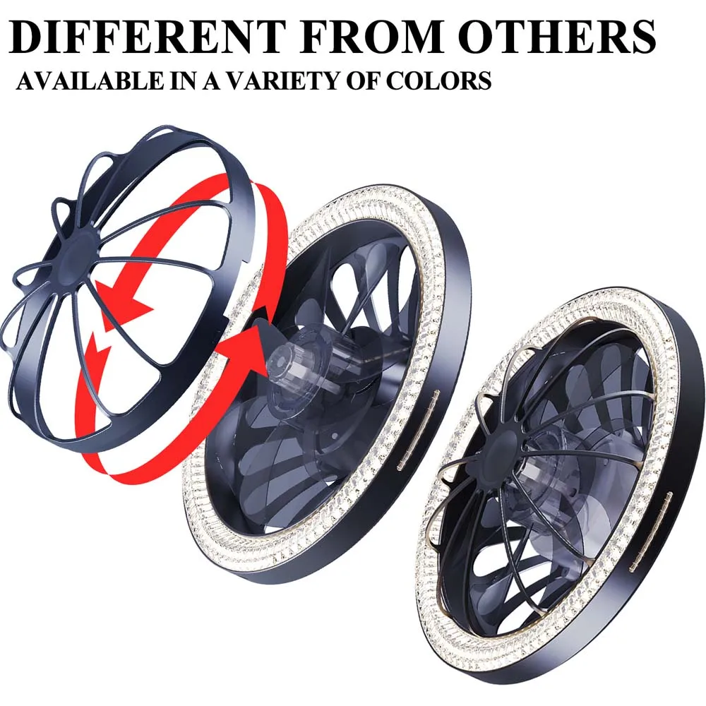 مروحة سقف LED حديثة مع جهاز تحكم عن بعد - 3 درجات حرارة ألوان و3 إعدادات للسرعة، محرك DC هادئ قابل للتعديل لغرفة النوم