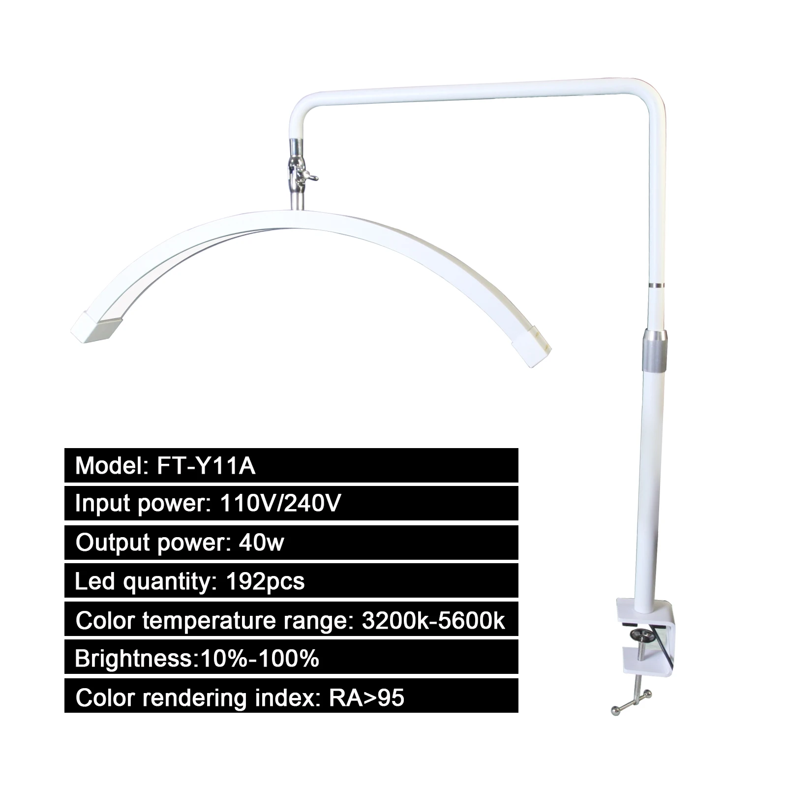 Fusitu FT-Y11A 40W 멀티 앵글 회전 LED 네일 라이트 반달형 필 라이트 네일 뷰티 살롱 메이크업 라이브 전등