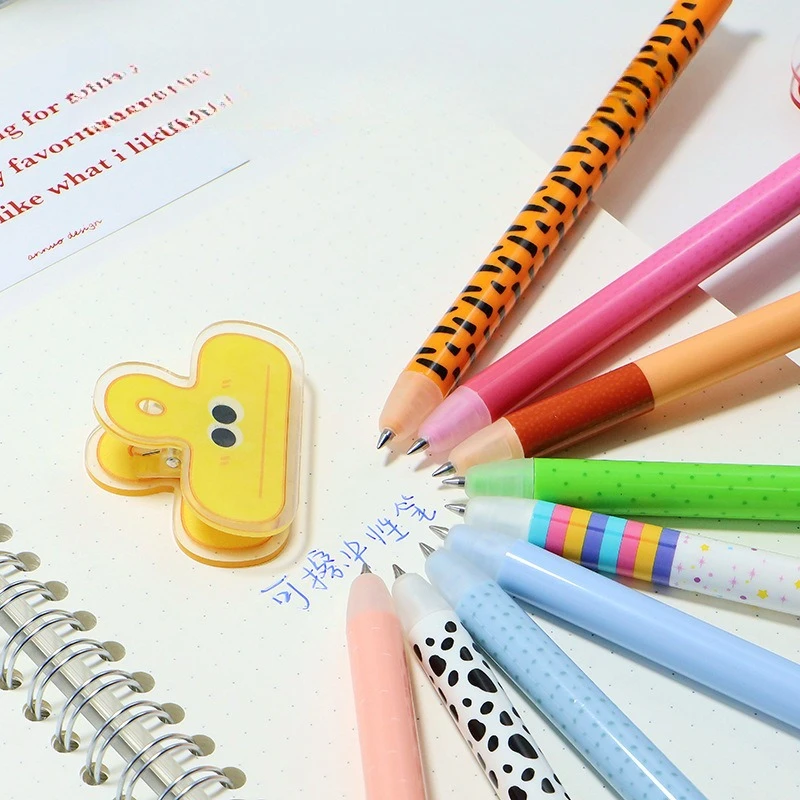 9pcs Animal Shaped Erasable Gel Pens, 0.7Mm Fine Point, Blue Ink,Built-In Eraser,Perfect for Note-Taking Writing,Office Supplies