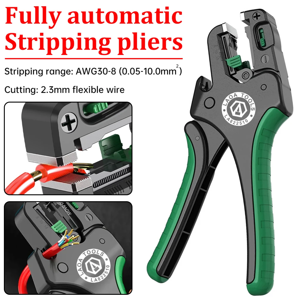 0.05-10.0mm² Fully Automatic Wire Strippers Cable Reserve Length Adjustable Multifunctional Electrical Pliers Cutting Plier