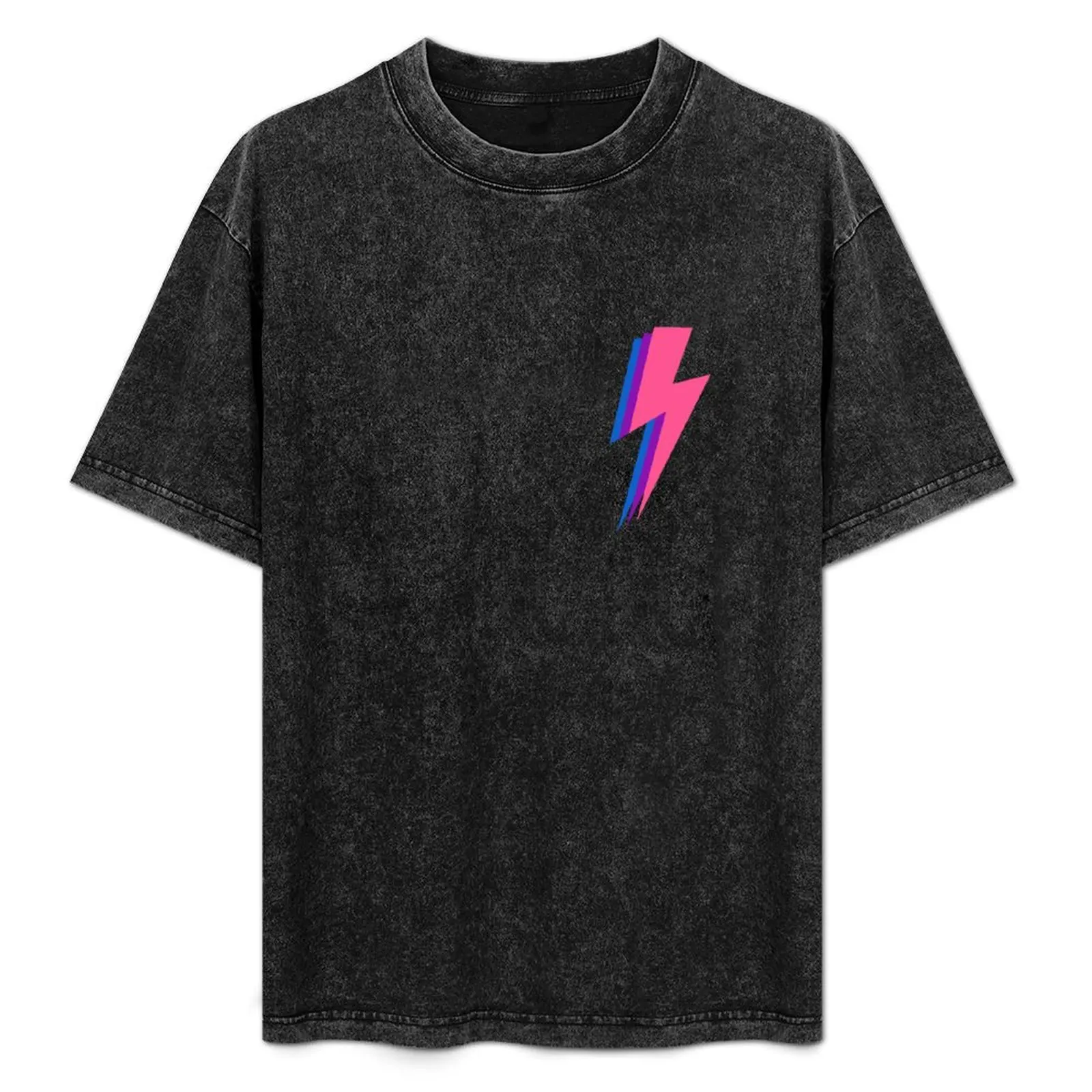 

Subtle Bisexual Pride Flag, Discreet Bi Trendy Lightning Bolt, LGBTQ T-Shirt Street Style Casual Tee Shirt