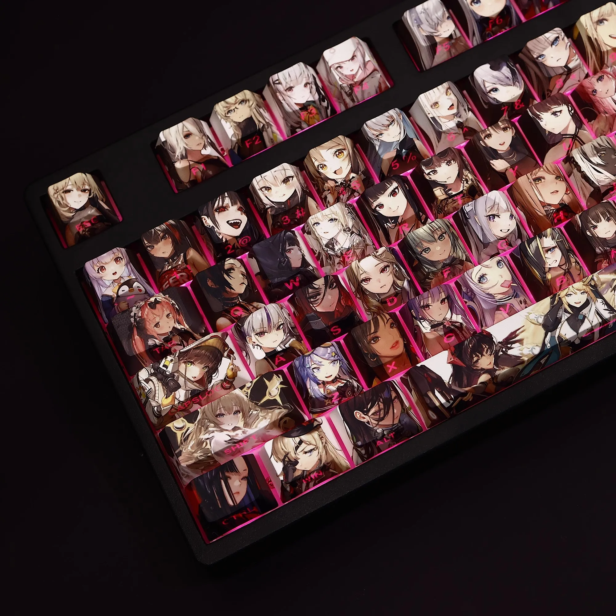 108 Keys/set NIKKE The Goddess of Victory Keycap All Roles PBT Backlit Keycaps Cartoon Anime Gaming Key Caps For 61 87 104 108