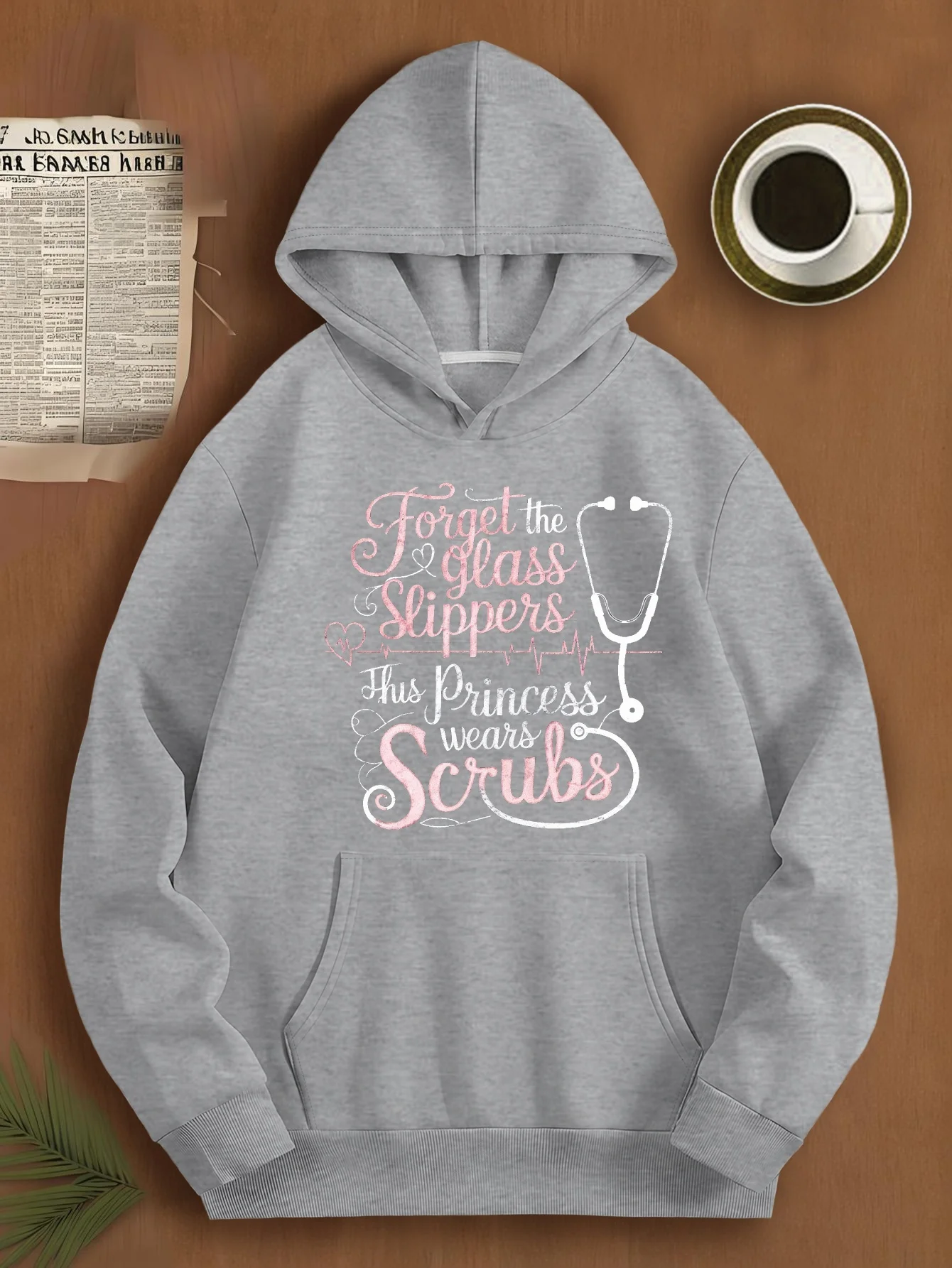 ننسى النعال الزجاجية هذه الأميرة ترتدي الدعك طباعة قمصان سويت شيرت بقلنسوة الخريف الشتاء امرأة الموضة هوديس عالية الجودة