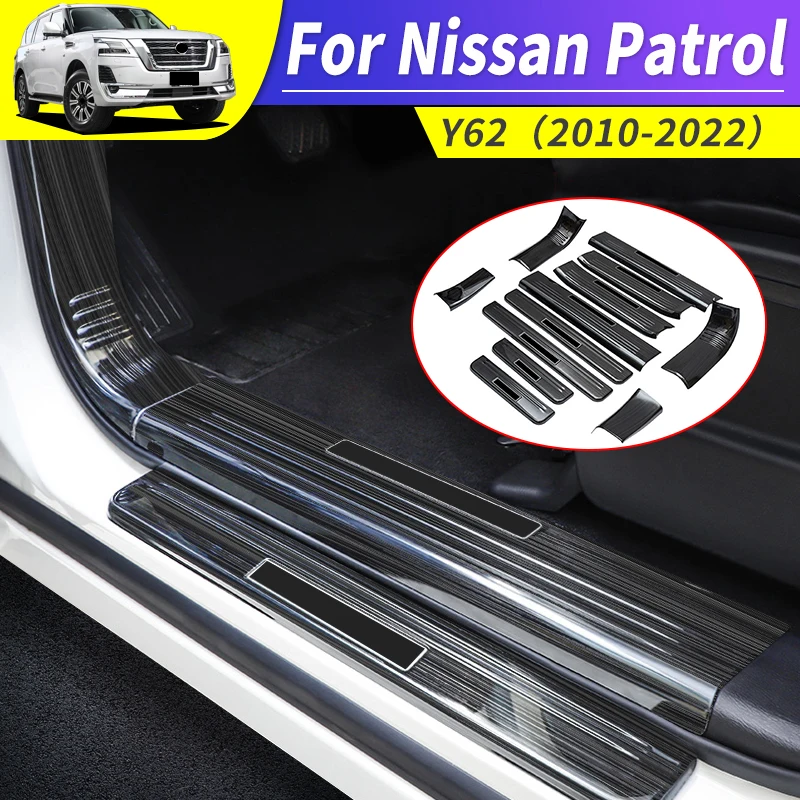 

Stainless Steel Threshold Guard Plate Suitable for 2012-2022 2021 Nissan Patrol Y62 Upgrade Interior Modification Accessories