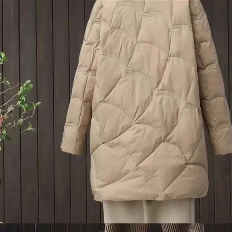 Women's Medium to Long Winter Warm Down Cotton Jacket Thick Hooded Cotton Jacket 2026 Winter Clothing New Korean Edition Loose